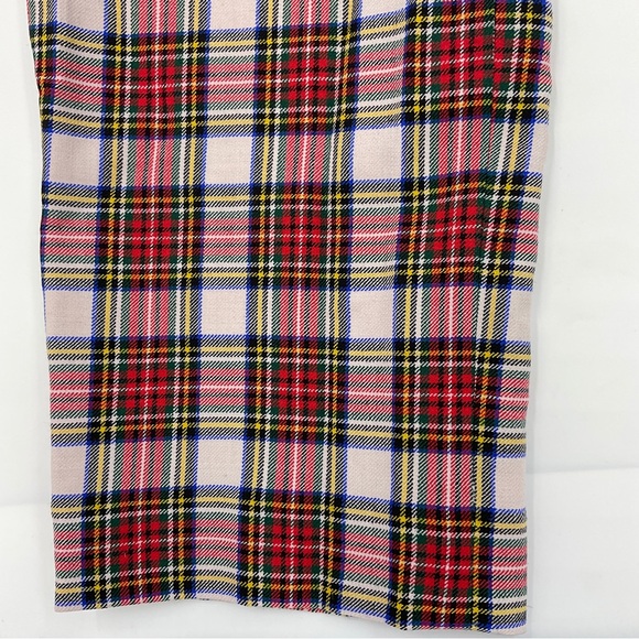 J. Crew RARE Tartan Plaid Straight Leg Stretch Flat Front High Waist Wool Pants - Picture 6 of 16